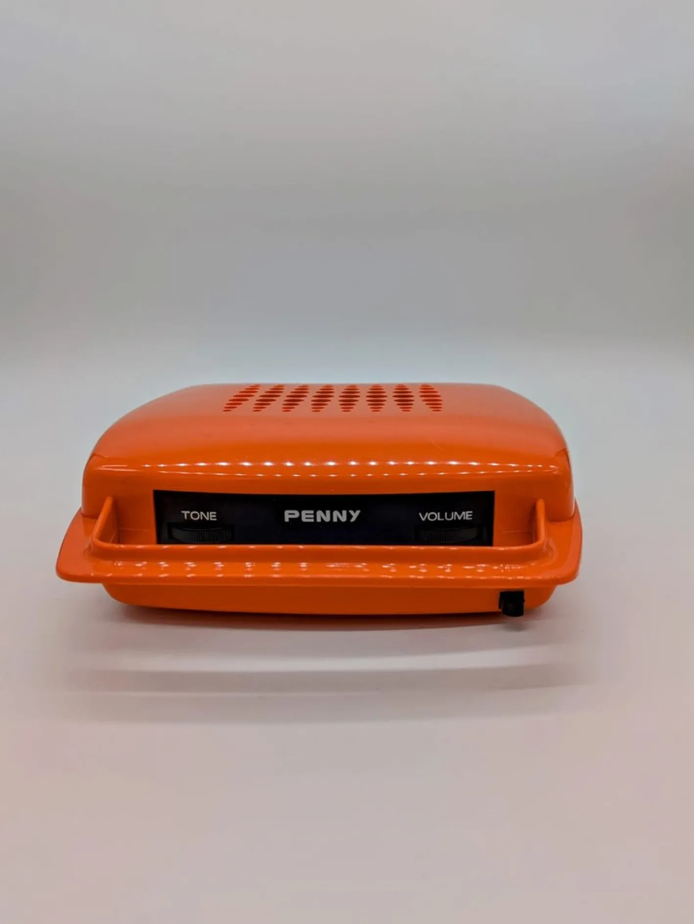 Orange Penny Plattenspieler von Mario Bellini für MusicalNastro. Italien, 1980er