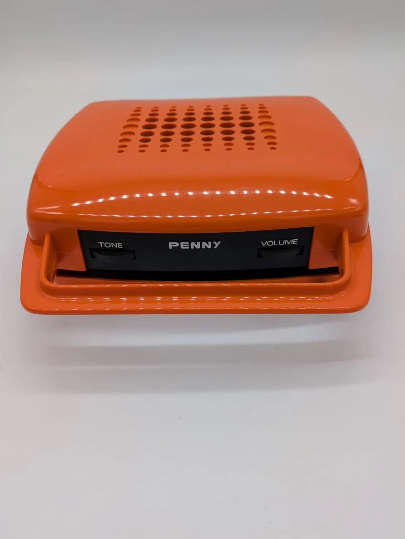 Orange Penny Plattenspieler von Mario Bellini für MusicalNastro. Italien, 1980er