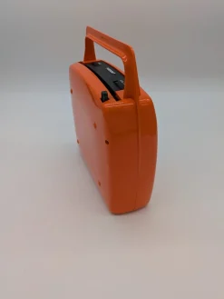 Orange Penny Plattenspieler von Mario Bellini für MusicalNastro. Italien, 1980er