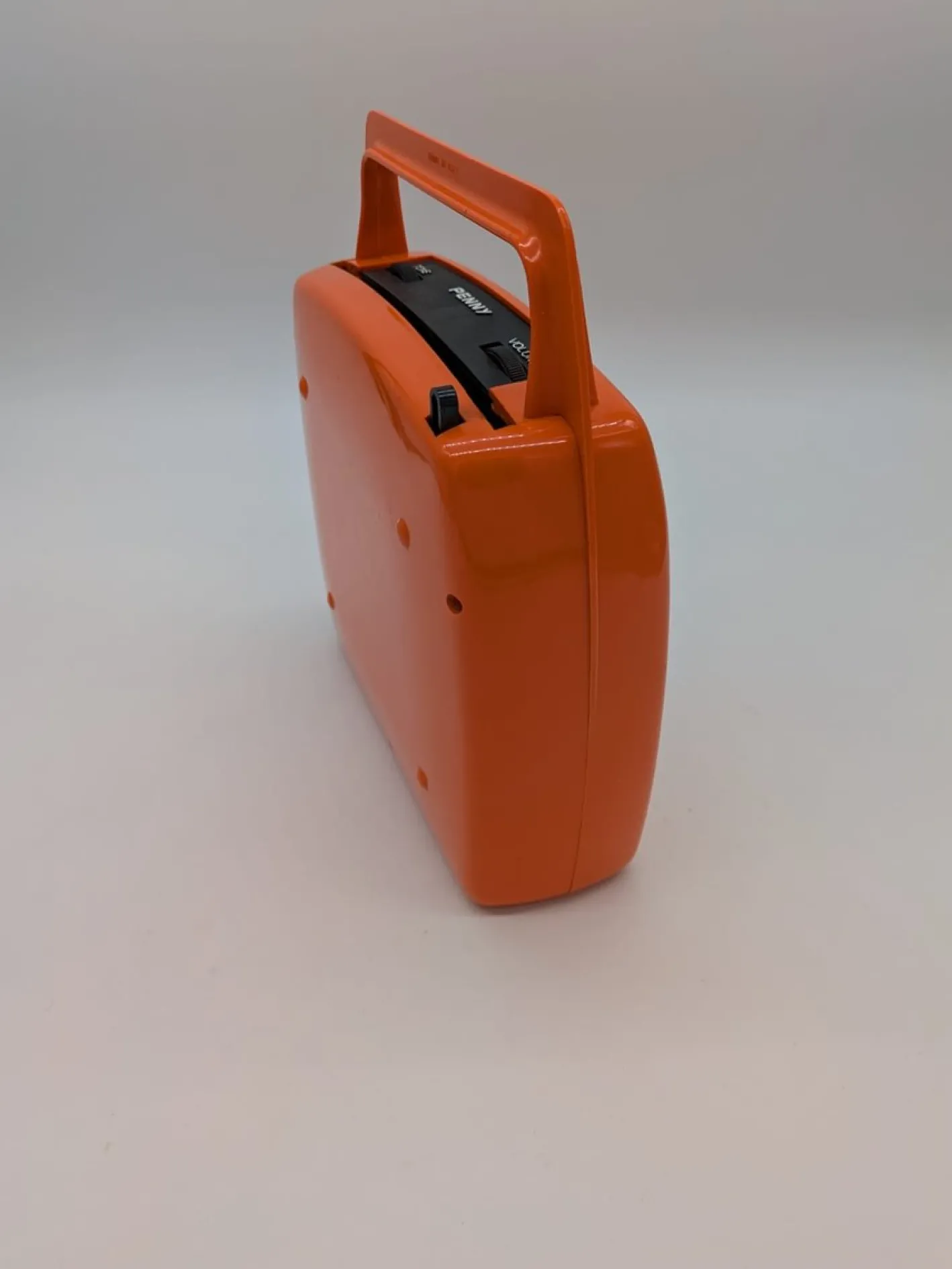 Orange Penny Plattenspieler von Mario Bellini für MusicalNastro. Italien, 1980er