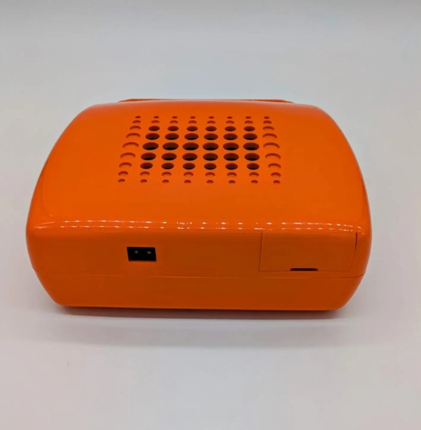 Orange Penny Plattenspieler von Mario Bellini für MusicalNastro. Italien, 1980er