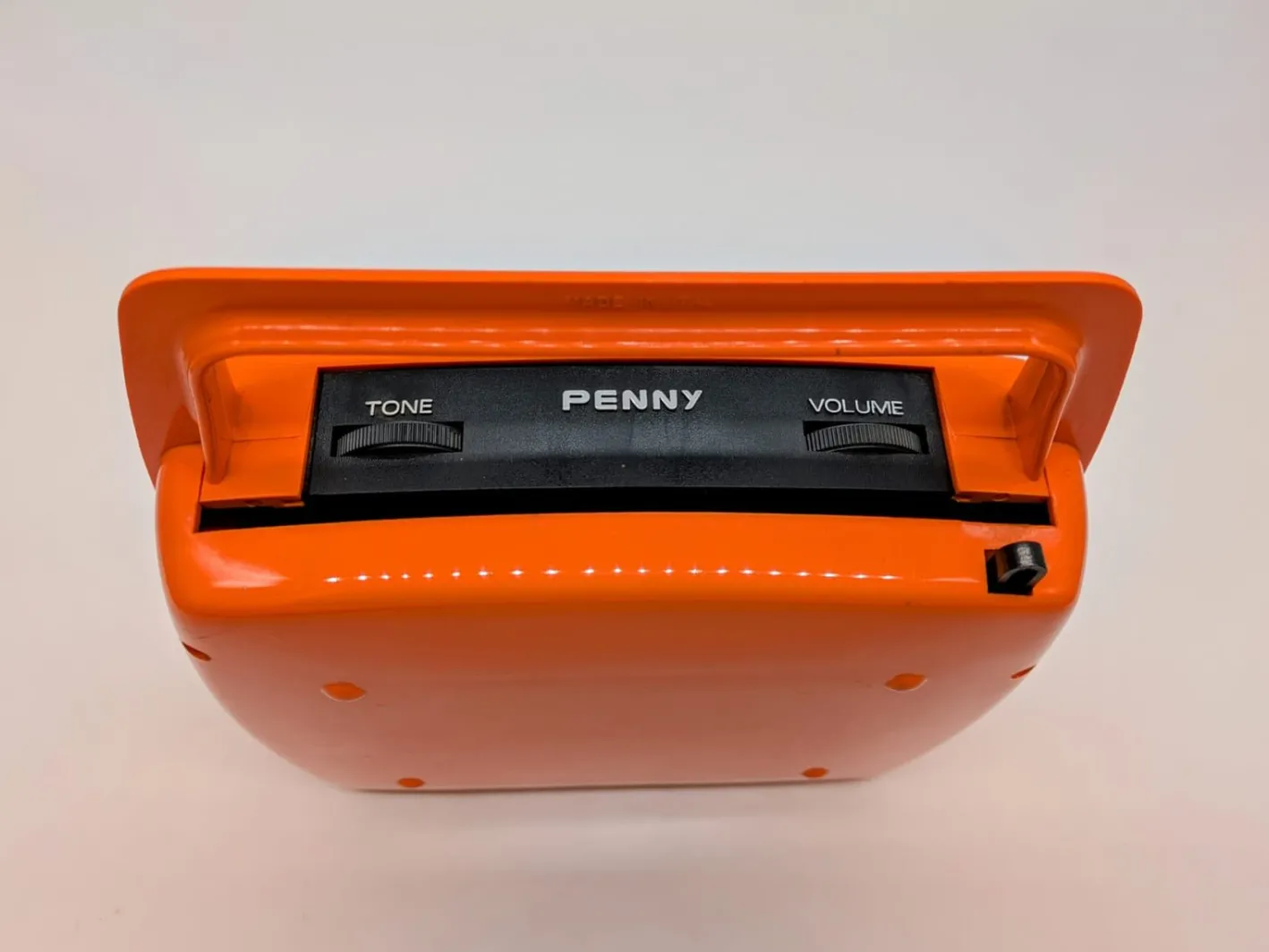 Orange Penny Plattenspieler von Mario Bellini für MusicalNastro. Italien, 1980er