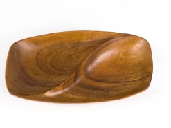 Organisch geformte Mid-Century Holzschale, 1960er