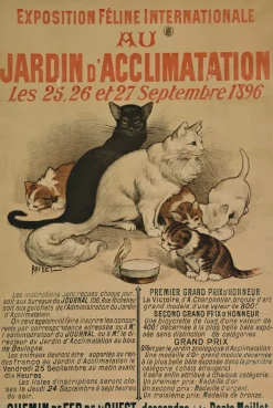 Original Cat Expo Lithografisches Poster von Auguste Roedel, 1896