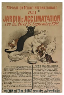 Original Cat Expo Lithografisches Poster von Auguste Roedel, 1896