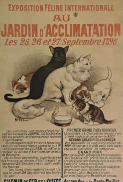 Original Cat Expo Lithografisches Poster von Auguste Roedel, 1896