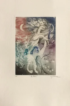 Osanne, Le Ravi, 1990, Carborundum Radierung