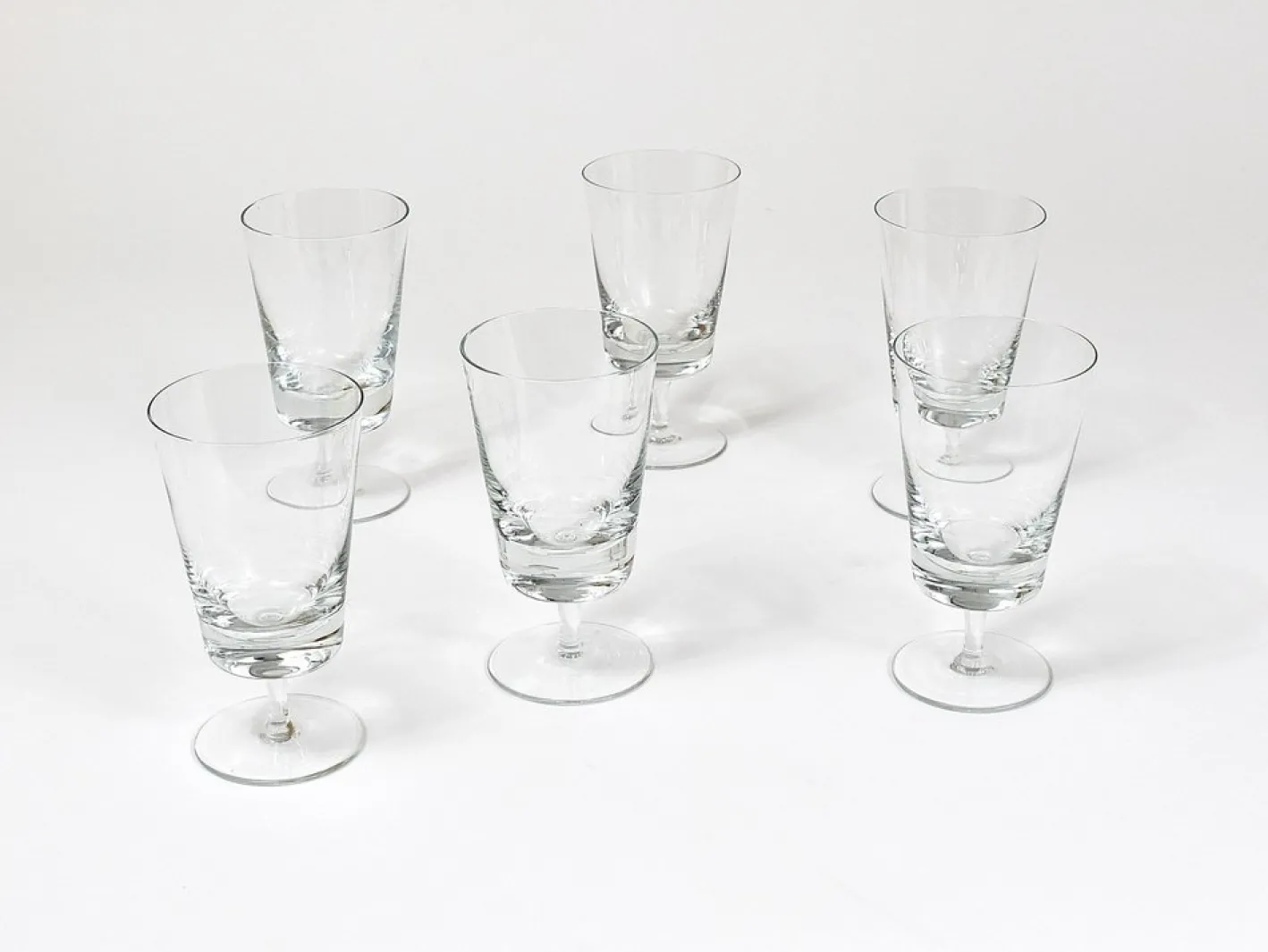 Oswald Haerdtl zugeschriebene Mid-Century Weingläser aus Kristallglas, Österreich, 1950er, 6er Set