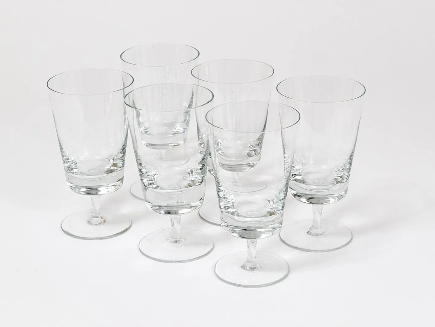 Oswald Haerdtl zugeschriebene Mid-Century Weingläser aus Kristallglas, Österreich, 1950er, 6er Set