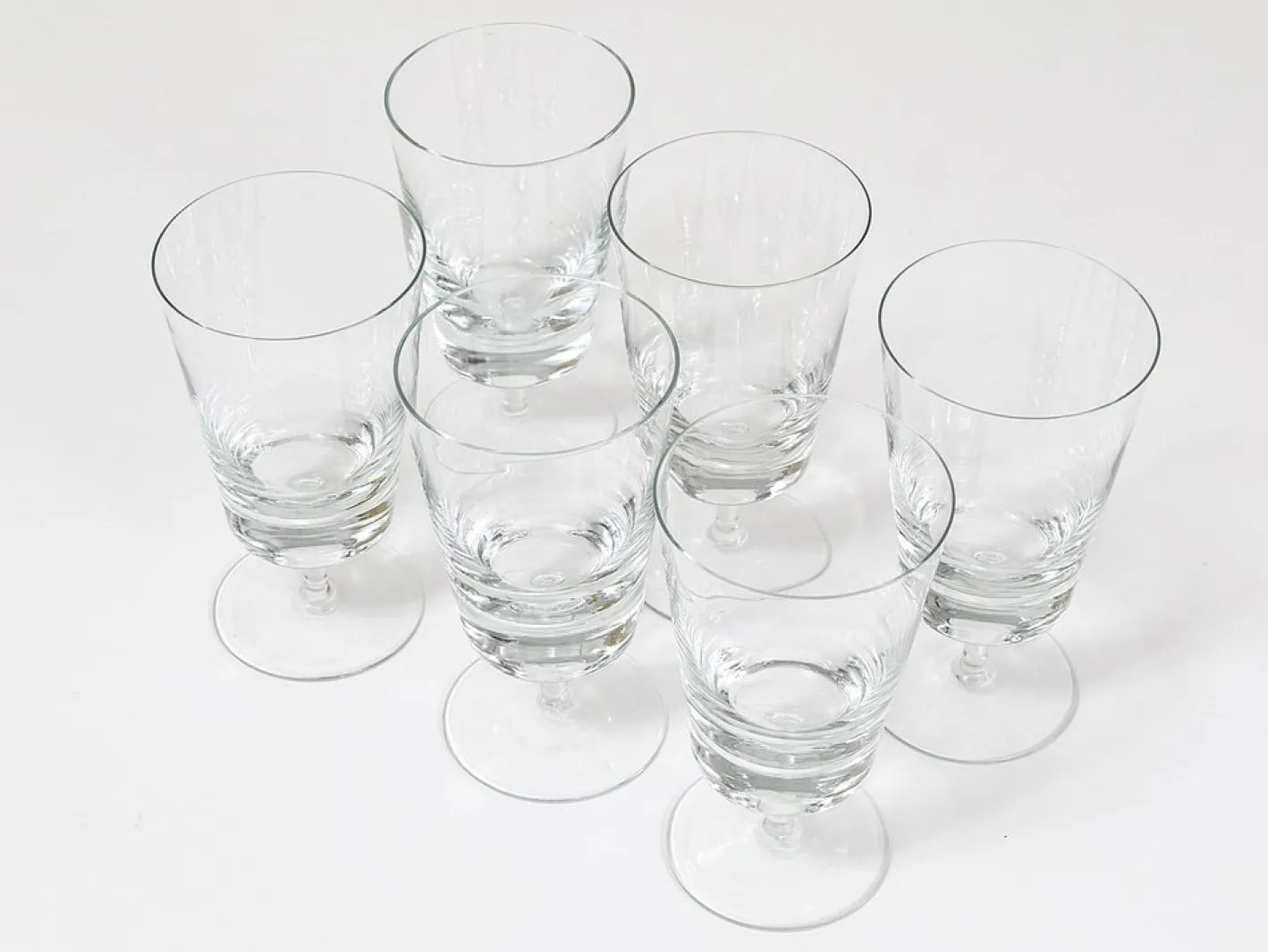 Oswald Haerdtl zugeschriebene Mid-Century Weingläser aus Kristallglas, Österreich, 1950er, 6er Set