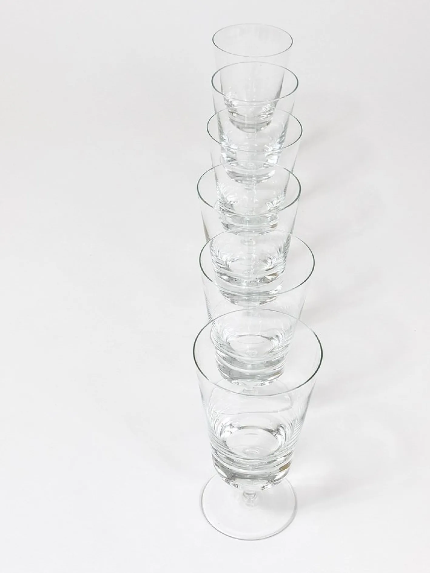 Oswald Haerdtl zugeschriebene Mid-Century Weingläser aus Kristallglas, Österreich, 1950er, 6er Set