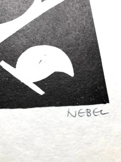 Otto Nebel, Gemälde l.460, 1954, Linolschnitt, Papier
