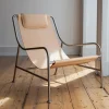 Outdoor Sessel aus Leder und poliertem Edelstahl von Keiji Takeuchi