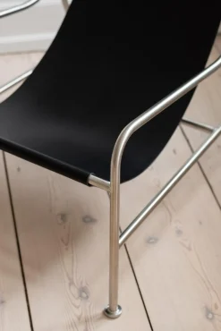 Outdoor Sessel aus Leder und poliertem Edelstahl von Keiji Takeuchi