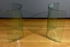 Ovaler Glastisch von Fiam, 1980
