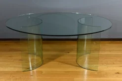 Ovaler Glastisch von Fiam, 1980