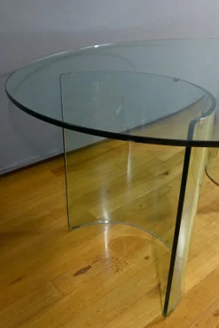Ovaler Glastisch von Fiam, 1980