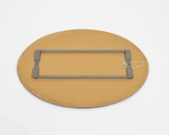Ovaler Mid-Century Wandspiegel mit blauem Rahmen im Stil von Cristal Arte, Italien, 1960er