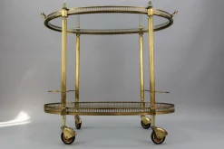 Ovaler 2-stöckiger Barwagen im Stil von Maison Baguès, 1950er