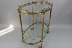 Ovaler 2-stöckiger Barwagen im Stil von Maison Baguès, 1950er