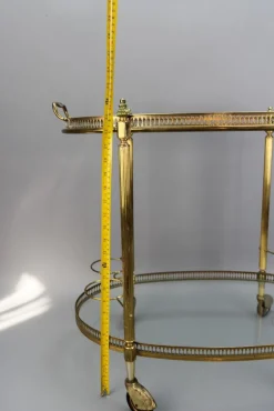 Ovaler 2-stöckiger Barwagen im Stil von Maison Baguès, 1950er