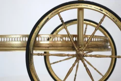 Ovaler Vintage Barwagen aus Messing & Glas von Maison Baguès, 1950er