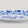 Ovales Serviergeschirr mit blauem Zwiebelmuster von Stadt Meißen, Deutschland, 2er Set
