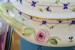 Ovale Vintage Terrine aus Porzellan mit Astgriff von Herend, 1990