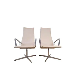 Oxford Drehstühle mit Hoher Rückenlehne von Arne Jacobsen für Fritz Hansen, 1960er, 2er Set