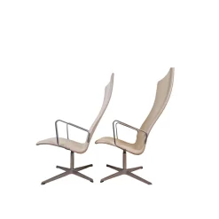 Oxford Drehstühle mit Hoher Rückenlehne von Arne Jacobsen für Fritz Hansen, 1960er, 2er Set