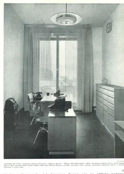 Palazzo Montecatini Metall Schreibtisch mit Lederplatte von Gio Ponti für Antonio Parma Saronno, 1930er
