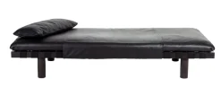 Pallet Daybed 4400LB-SS aus schwarzem Leder und schwarzem Gestell von Sebastian Herkner für Pulpo