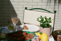 Panarea Sessel mit gestreiftem Bezug in Creme & Graubraun von Ceraudo, 2010er