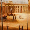 Paravent mit Petersplatz in Rom Gemälde, 20. Jh.