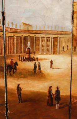 Paravent mit Petersplatz in Rom Gemälde, 20. Jh.