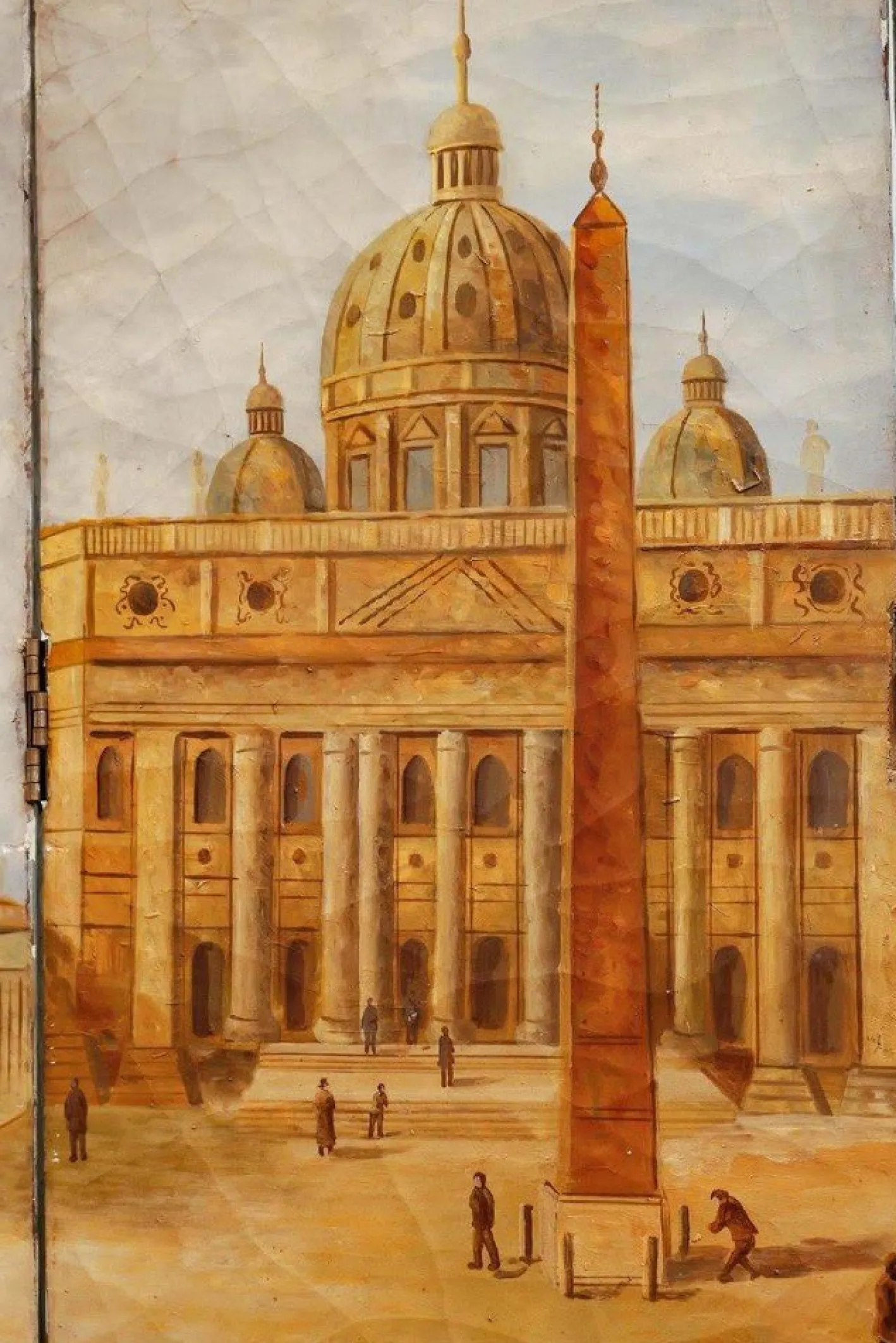 Paravent mit Petersplatz in Rom Gemälde, 20. Jh.