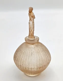 Parfümflasche aus Glas mit Rosen von René Lalique für Dorsay, 1914
