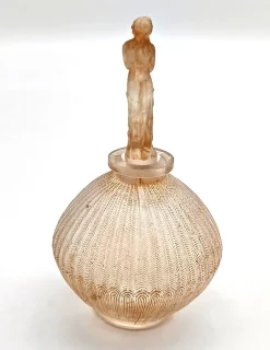 Parfümflasche aus Glas mit Rosen von René Lalique für Dorsay, 1914