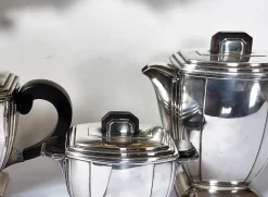 Pariser Silber Edition Kaffee- und Teeservice von Ravinet Denfert, 1920er, 4er Set
