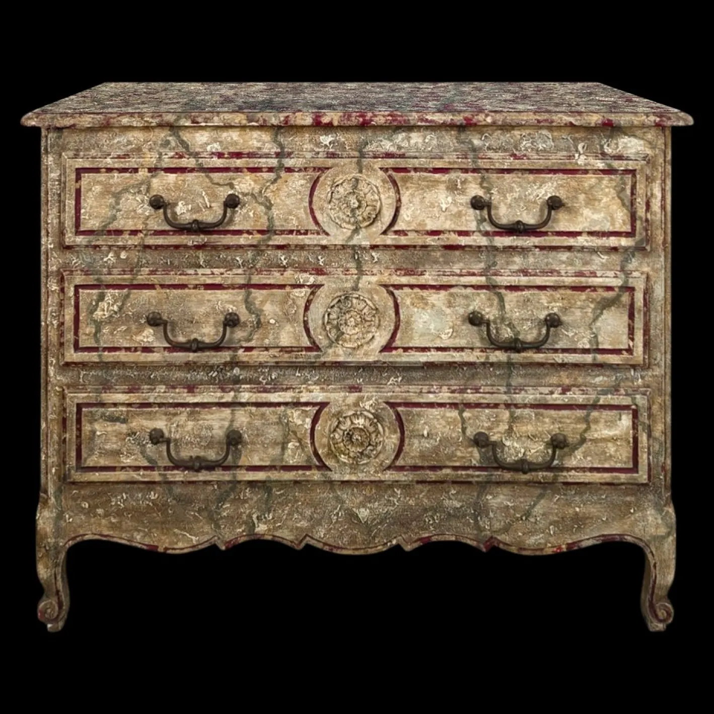 Patinierte Louis XV Kommode