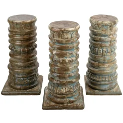 Patinierte Massivholzsäule