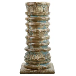 Patinierte Massivholzsäule