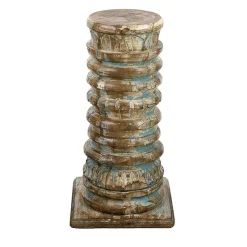 Patinierte Massivholzsäule