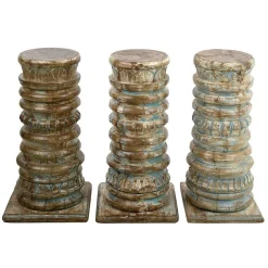 Patinierte Massivholzsäule