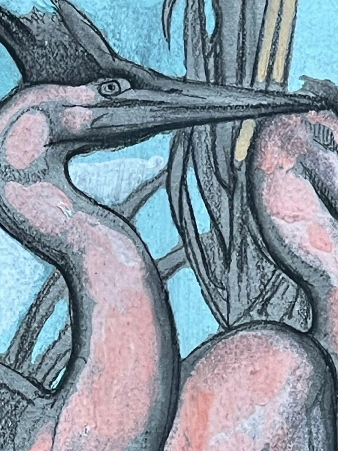 Paul Jouve, Die zwei Reiher, 20. Jahrhundert, Mixed Media