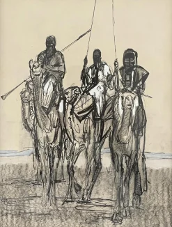 Paul Jouve, Méharistes on Dromedaries, 1931, Tinte & Papier