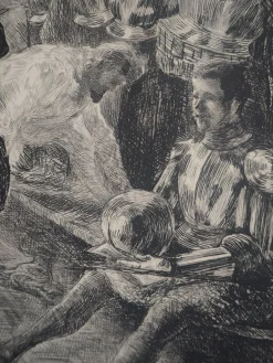 Paul Renouard, Actors at Rest, 1893, Original Radierung