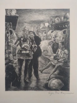 Paul Renouard, Actors at Rest, 1893, Original Radierung