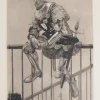 Paul Renouard, Ritter in Ruhe, 1893, Original Radierung