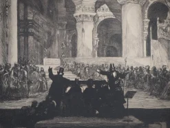 Paul Renouard, The Opera: Rehearsal of Hamlet, 1893, Original Radierung